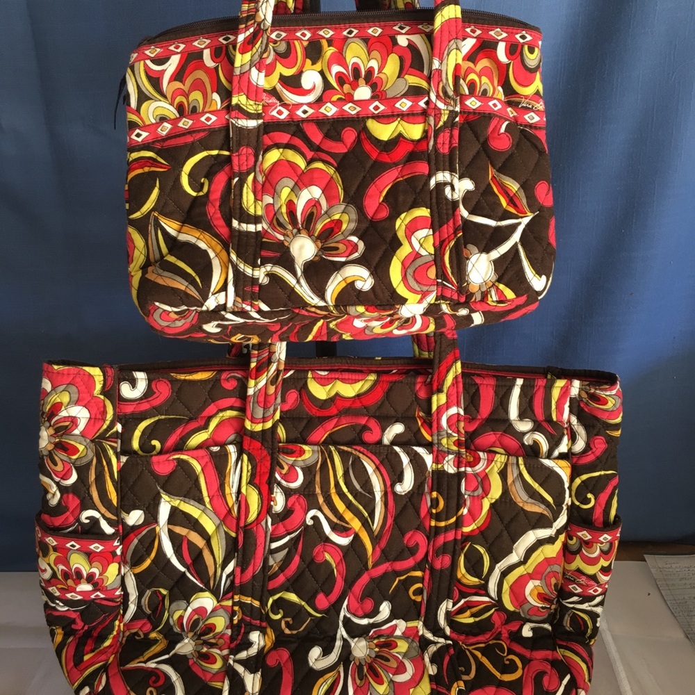 SOLD Vera Bradley, weekender tote with small tote.